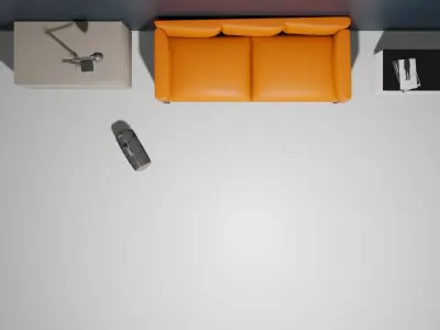 some furniture modern sofa and table and bag and table lamp  Free 3D model