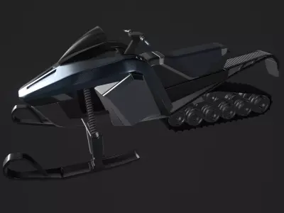 4-Wheel Snowmobile - Quadsk Low-poly 3D model