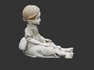 Creepy Victorian Doll Low-poly 3D model