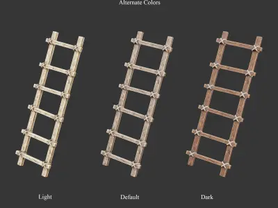 Medieval Siege Engine Ladders Low-poly 3D model