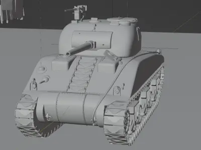 SHERMAN m4 tank Low-poly 3D model