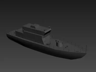 Navy O coast guard Boat or ship Low-poly 3D model