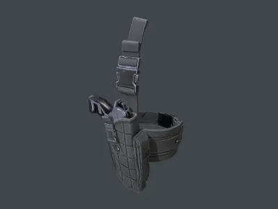 Holster With Gun Low-poly 3D model