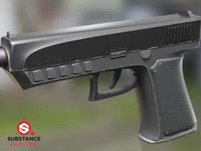 Glock 21 Gen-8 pistol Low-poly 3D model