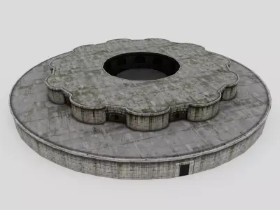 Hoo Fort Bunker Low-poly 3D model
