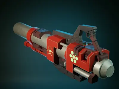 Fantasy Gun Game Asset Low-poly 3D model