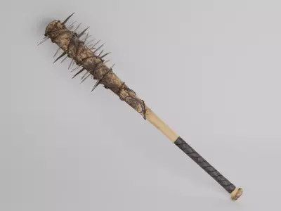 Spiked baseball bat Free low-poly 3D model