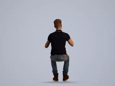 00079Nash006 - Adult Caucasian man driving car in casual 3D model
