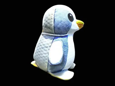 little penguin cute plushie 3D model