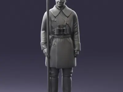 000108 Soviet Guard Soldier in Winter Uniform 0116 3D model