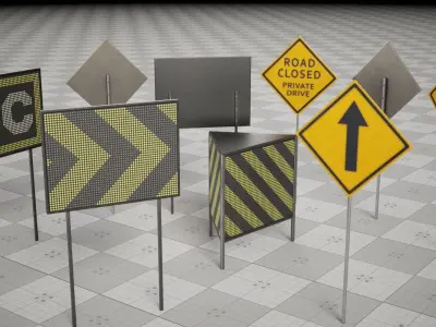 Realistic Board Electronic Sign Free low-poly 3D model