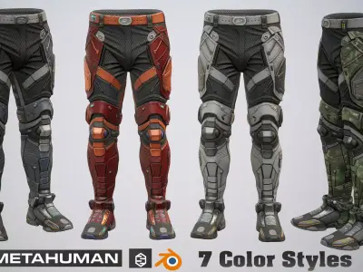 Sci-Fi Pants Sneakers p03 Low-poly 3D model