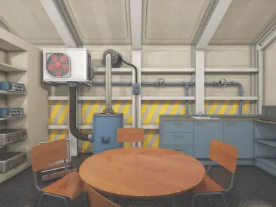 Nuclear Bomb Shelter Low-poly 3D model
