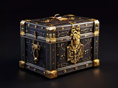 Ornate Treasure Chest 3D Model Low-poly 3D model