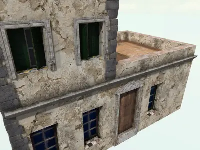 Old High-Quality 3D Colonial House Low-poly 3D model shop