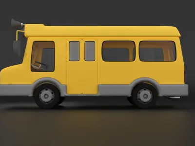 Cartoon Bus 3D Model 3D model
