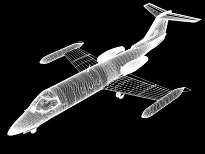 Learjet25 private jet 3D model