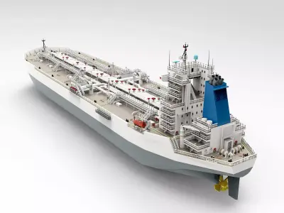TI Class Oil Carrier two colors Low-poly 3D model