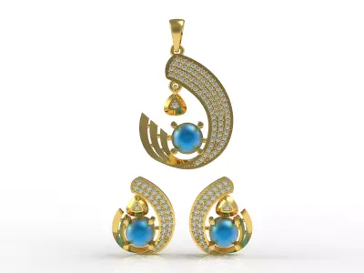 Diamond Pendant Set 52 3D print model