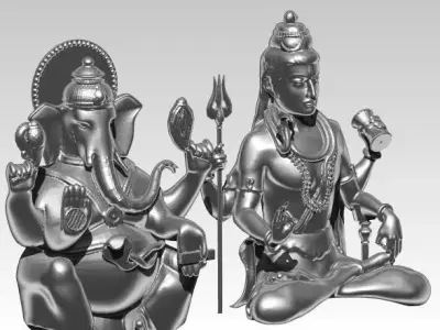 gautama buddha ganesha ganapati  elephant Ganesh and Shiva 3D print model