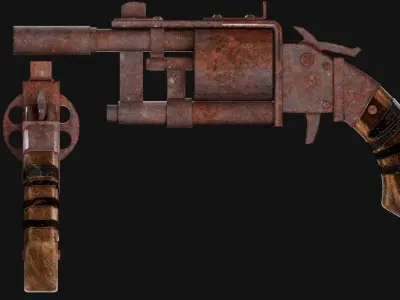 Rusty Pipe Revolver  3D model