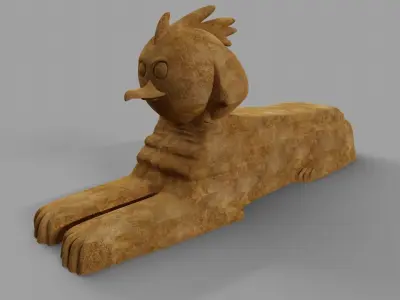 Penguin statue Low-poly 3D model