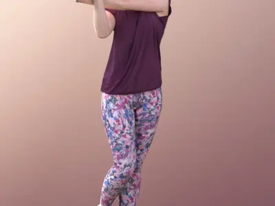 Svenja 10522 - Young Sporty Woman Stretching  3D model