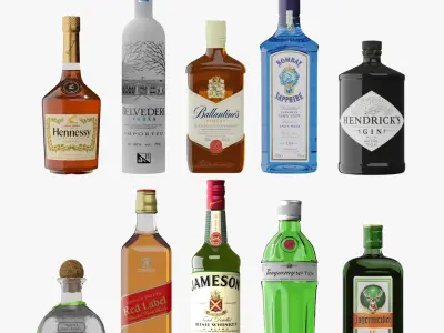  Photorealistic Liquor Collection 