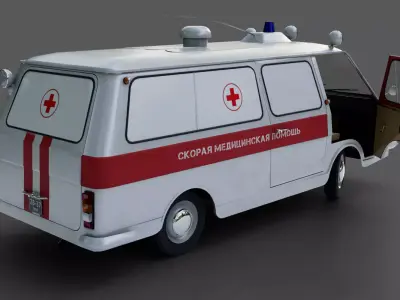 RAF-2203 ambulance Low-poly 3D model