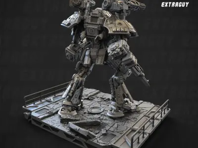 Battlingus Gigantus Titanus Poseable 100mm Approx Height 3D print model