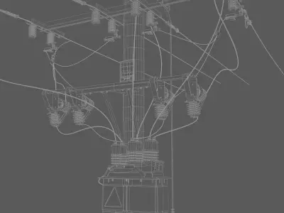 TELEPHONE  - UTILITY POLE  Low-poly 3D model