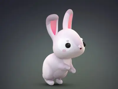 Cartoon Rabbit Bunny 2 3D model
