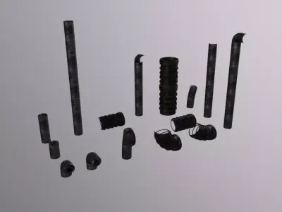 Machine Pipe Low-poly 3D model
