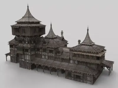 Medieval house fantasy 21  Low-poly 3D model
