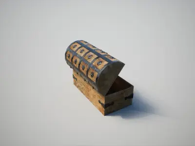 Medieval Chest Low-poly 3D model get