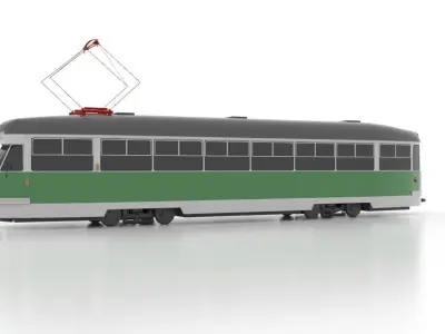 Tatra T2R Low Low-poly 3D model