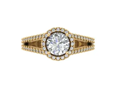 Solitaire Engagement Ring 3D print model 100