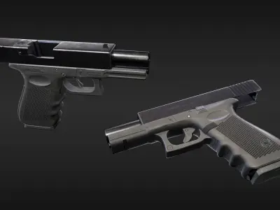Glock 17 Low-poly 3D model 8