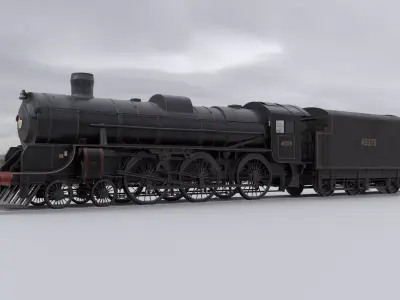 Locomotive and Coalcar model RIGGED 3D model