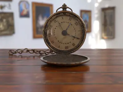 old pocket watch 3D model purchase
