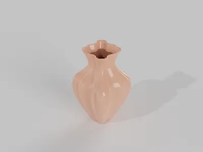 Realistic 3D orange coloured Vase 3D model