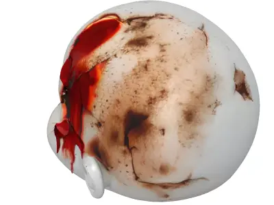 Creepy Broken Doll Head Horror Prop Low-poly 3D model