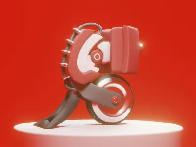 gun bot Low-poly 3D model