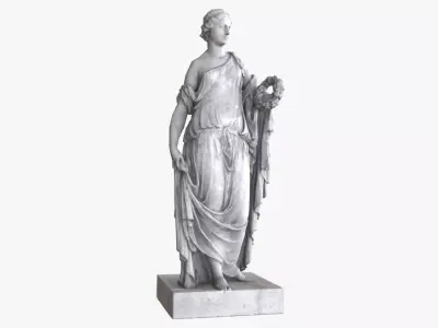 Roman Woman Statue - Granite Low-poly 3D model