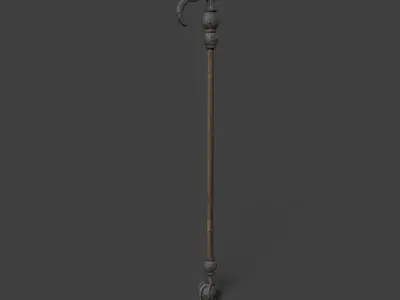 Stylized Walking Cane Low-poly 3D model