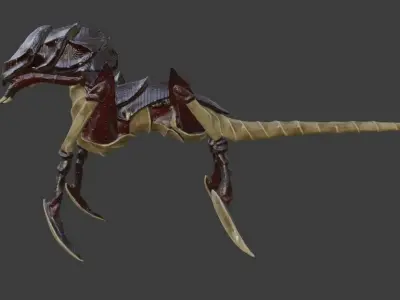 Creature bug with long legs Low-poly 3D model
