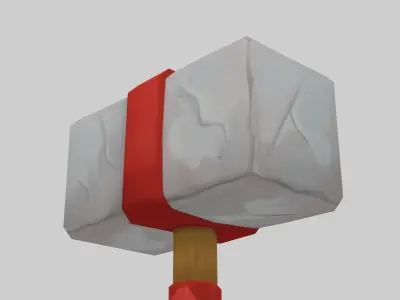 Stone Hammer - Hand Painted 3D model