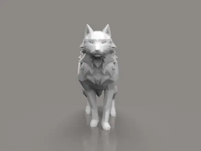 Wolf Low-poly  3D model