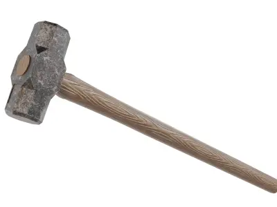 Mallet Sledge Hammer Low-poly 3D model