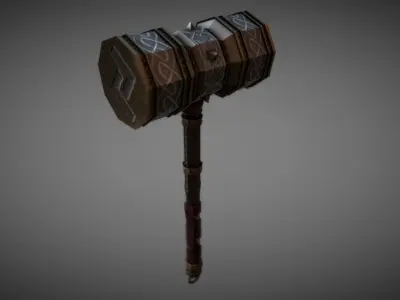 Metal Warhammer 01 Low-poly 3D model